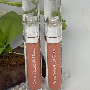 2x Lipology Visible Volume Lip Gloss - Peachy Nude   - Full Size - New